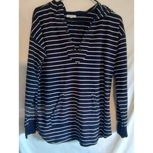 Maurices Sweatshirt/Pullover Hooded Front Pocket Plus Size Small Stretch Striped